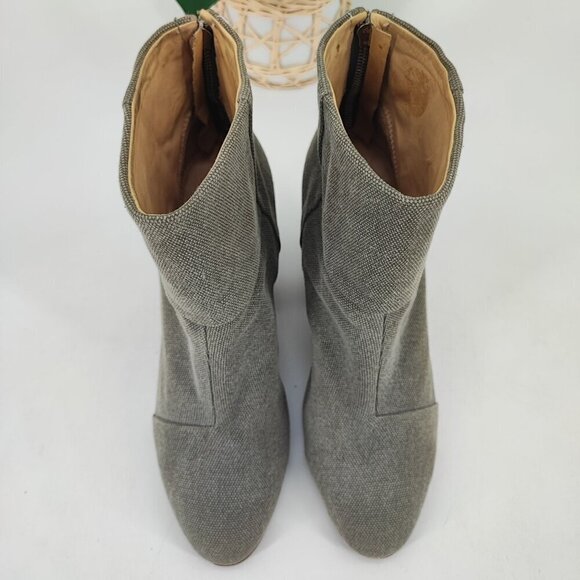 Rag & Bone Women’s Newbury Tan Canvas Ankle Boots Size 11 - Picture 4 of 9